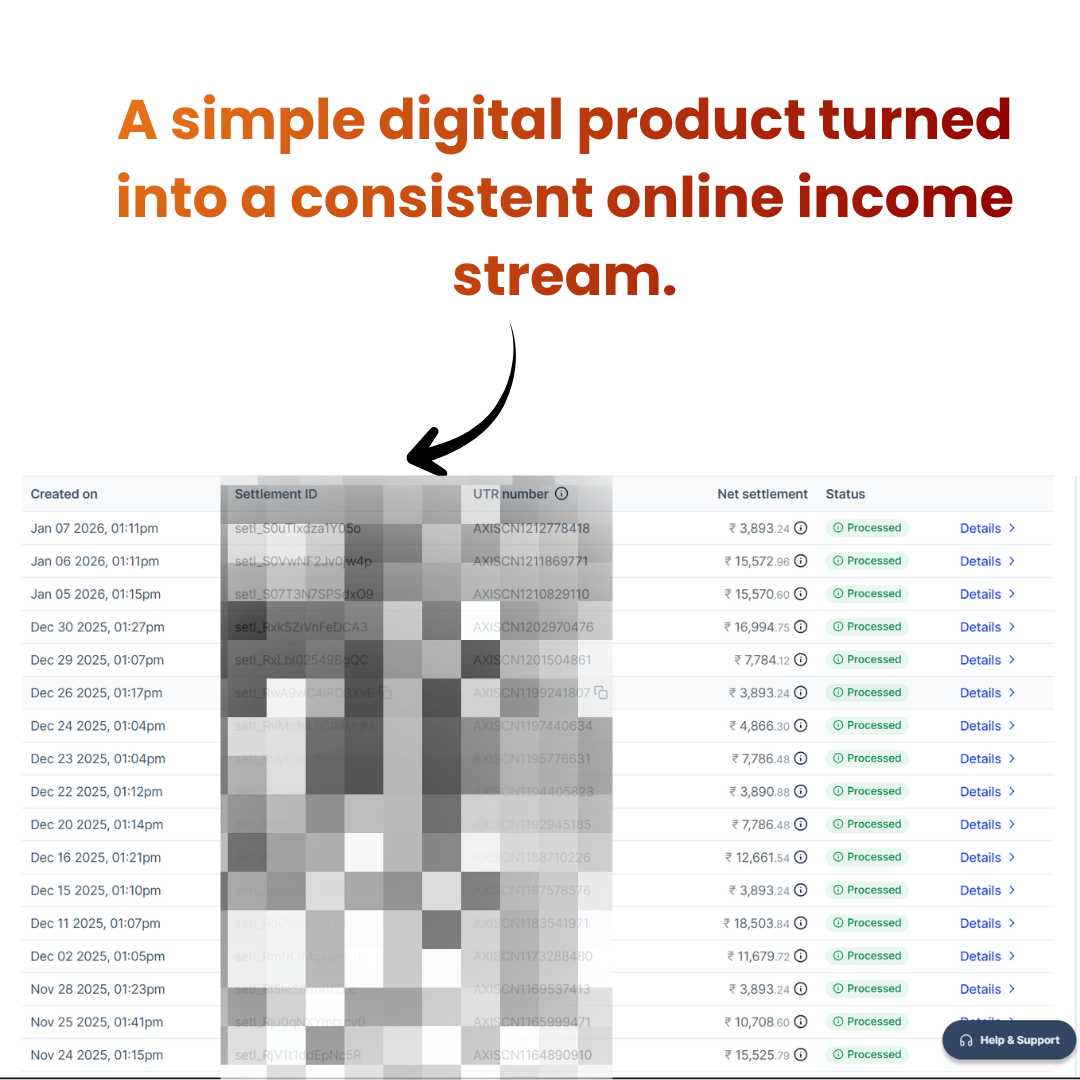 A simple digital product → consistent online income